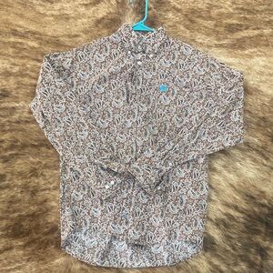 Turquoise Paisley Cinch Shirt